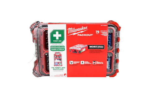 Milwaukee 48-73-8435C Impact Resistant Class A Type 3 First Aid Kit (79 Pieces)