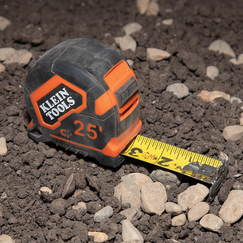 Klein Tools 9225 Tape Measure, Heavy-Duty Measuring Tape with 25-Foot Double-Hook Double-Sided Nylon Reinforced Blade, with Metal Belt Clip