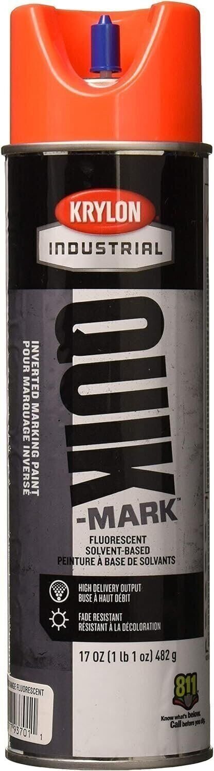 Krylon A03700004 Quik-Mark WB Inverted Marking Spray Paint Orange 12-Pack