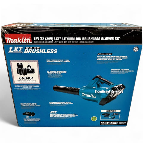 New Makita XBU02PT 18V X2 LXT (36V) Brushless Cordless Li-ion 5.0 Ah Blower Kit