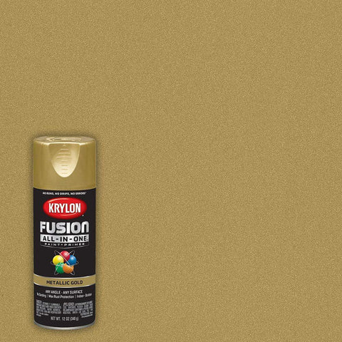 Krylon Fusion All-In-One Adhesive Spray Paint for Indoor/Outdoor Use, 12 oz, Gold