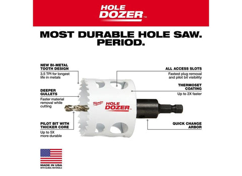 Milwaukee 49-22-4025 HOLE DOZER 13-Piece Bi-Metal Hole Saw Kit