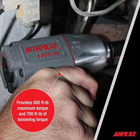 AIRCAT 1355-XL 3/8-Inch Composite Pneumatic Air Impact Wrench NitroCat Series