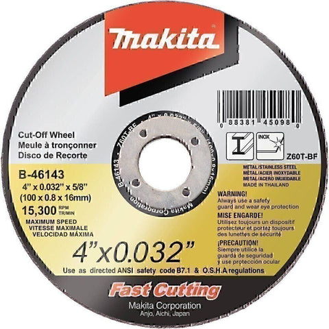 Makita B-46143-25 4" x .032" x 5/8" Ultra Thin Cut-Off Wheel 25 P