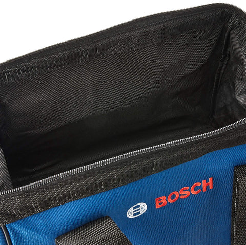 Bosch CW01 Small Contractor Tool Bag, Black, Blue, 12.75 In. x 8 In. x 9 In.