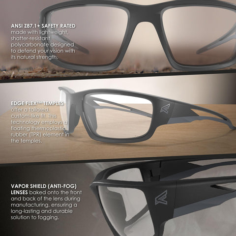 Edge SK111VS Wrap-Around Anti-Fog / Vapor Shield Safety Glasses