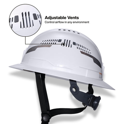 Klein Tools 60401T2 Type 2 Hard Hat, Vented Full Brim, Class C Hard Hat with Chin Strap, 6-Point Suspension with Accessory Mounts and Washable Padding
