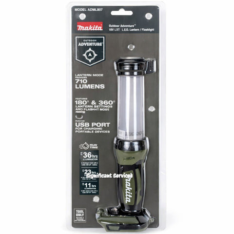 Makita ADML807 18V LXT LED Lantern Flashlight Outdoor Adventure Work Light Tool Only