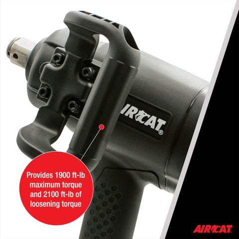 AIRCAT 1870-P 1" Impact Wrench Super Duty Composite Pistol Grip Pneumatic Tool