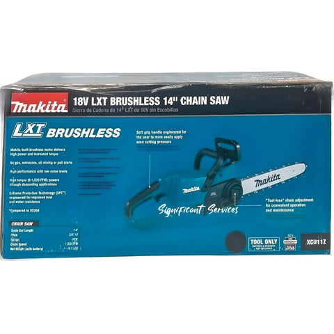NEW IN BOX Makita Chain Saw XCU11Z 14" 18V Cordless Brushless LXT 18 Volt