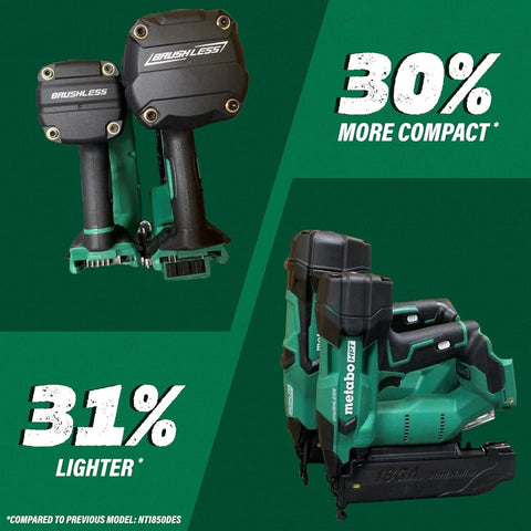 Metabo HPT NT1850DFTM 18V 2Ah Compact 18 Gauge Cordless Brad Nailer Ki