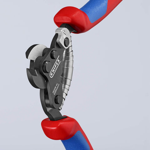 KNIPEX 95 62 16 Wire Rope Shears 6 1/4" in. High Strength Wire Cutter, Burnished