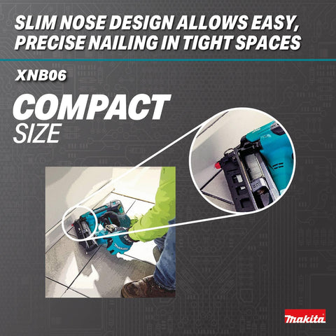Makita XNB06Z 18V LXT Brushless Cordless 2-1/2 in 16 Ga Angled Finish Nailer