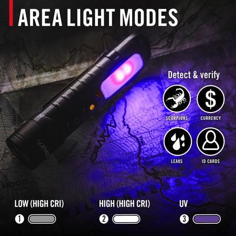 Coast KL30R 500 Lumen Rechargeable LED Pocket Flashlight with UV Light