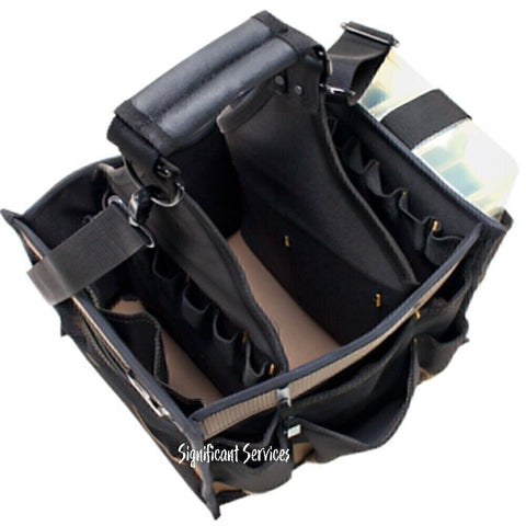 CLC Custom LeatherCraft 1528 Heavy Duty Electrical Tool Bag Carrier 23 Pocket