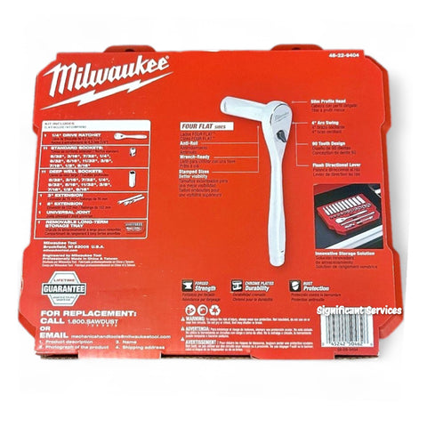 Milwaukee 48-22-9404 1/4" Drive 26pc SAE Ratchet & Socket Set