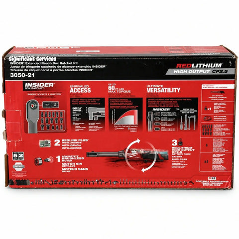 Milwaukee 3050-21 M12 FUEL INSIDER Extended Reach Cordless Box Ratchet 12V