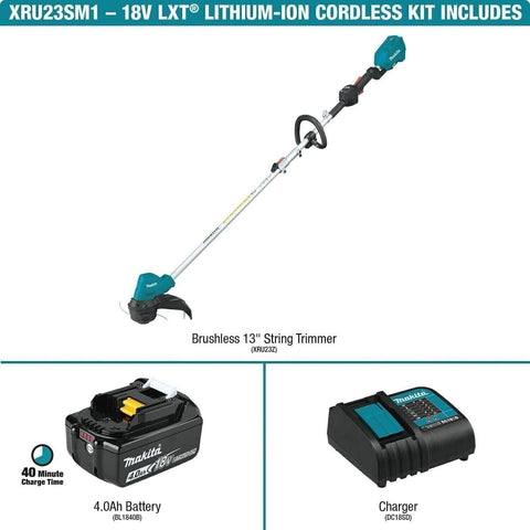Makita XRU23SM1 18V LXT® Lithium-Ion Brushless Cordless 13" String Trimmer...