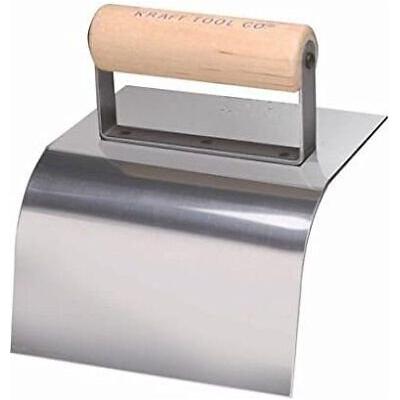 Kraft Tool CF197 1.5" Radius Concrete Curb Trowel with Wood Handle, 6 x 5-Inch