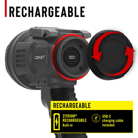 Coast LS20R 2500 Lumen IP67 Waterproof Floating 1/4 Mile Beam Runtime Spot Flood