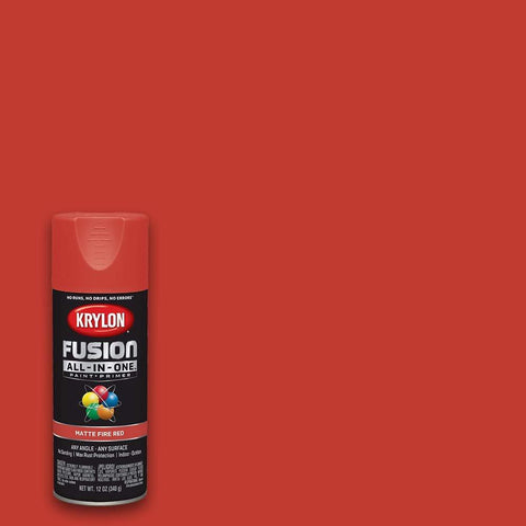 Krylon Fusion All-In-One Adhesive Spray Paint for Indoor/Outdoor Use, 12 oz, Fire Red