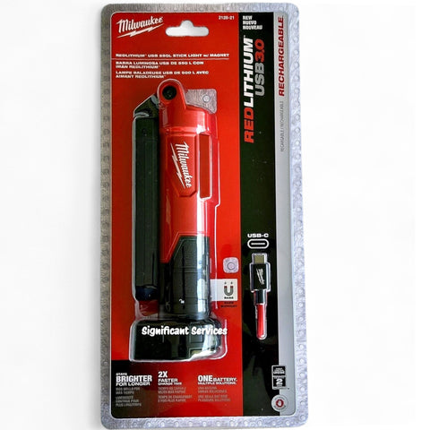 Milwaukee 2128-21 REDLITHIUM USB Cordless Stick Light 550 Lumen Magnetic Base