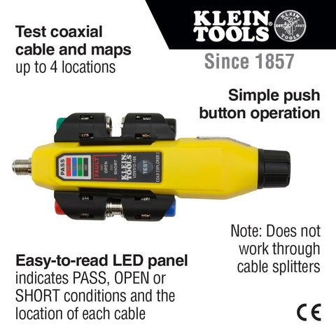Klein Tools VDV512-101 Explorer 2 Coax Tester Kit Cable Tester Wire Tracer