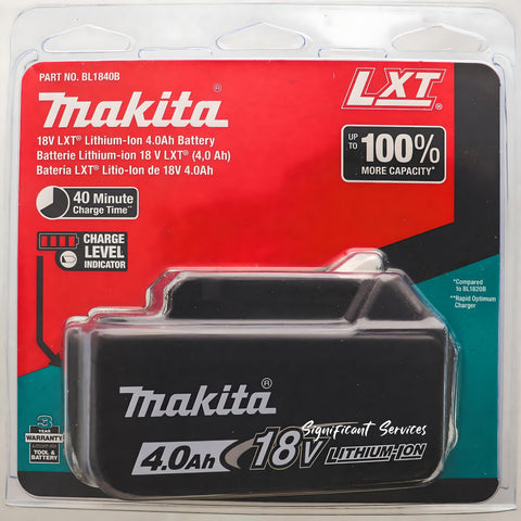 New MAKITA BL1840B LXT 18V Lithium-Ion 4.0 Ah Battery Pack NEW in PACKAGE