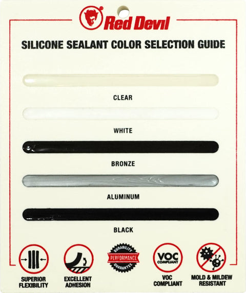 Red Devil 081012 100% Silicone Sealant Architectural Grade, White, 2.8 Oz,...