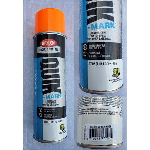 Krylon A03700004 Quik-Mark WB Inverted Marking Spray Paint Orange 12-Pack