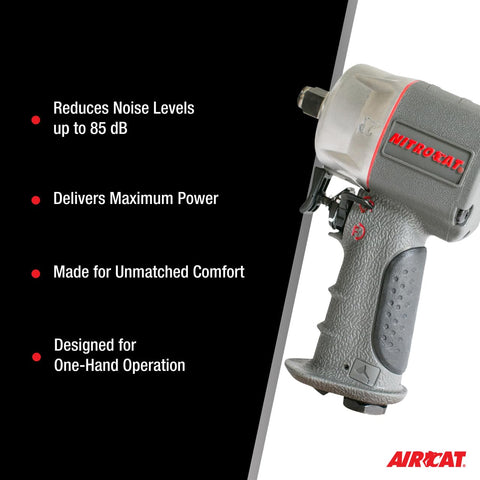 AIRCAT 1076-XL 3/8" Nitrocat Composite Compact Impact Wrench