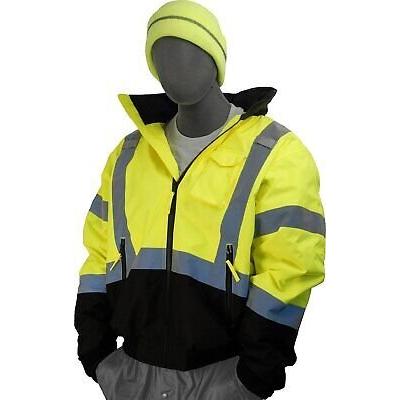 Majestic Glove Coated Polyester High Visibility Bomber Jacket with Black...