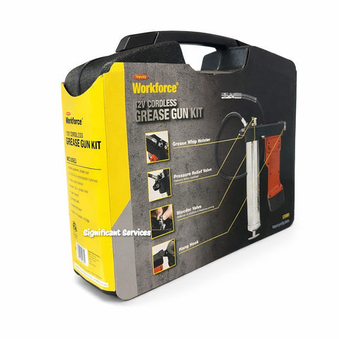 FLEXZILLA L1380 Workforce 12V Cordless Grease Gun Kit Two Ni-Cd Batteries