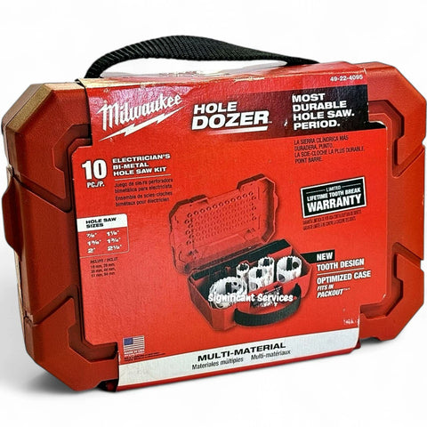 Milwaukee 49-22-4095 Hole Dozer Electricians Ice Hardened Hole Saw Kit 10Pc NEW