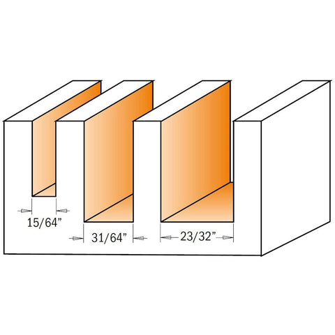 CMT 811.501.11 3-Piece Plywood Groove 1/2-Inch Shank Router Bit Set