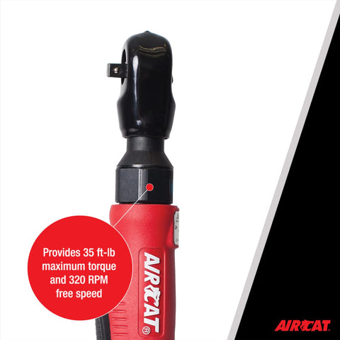 AIRCAT 800 1/4-Inch Pneumatic Composite Ratchet 320 RPM 35 ft-lbs Max Torque