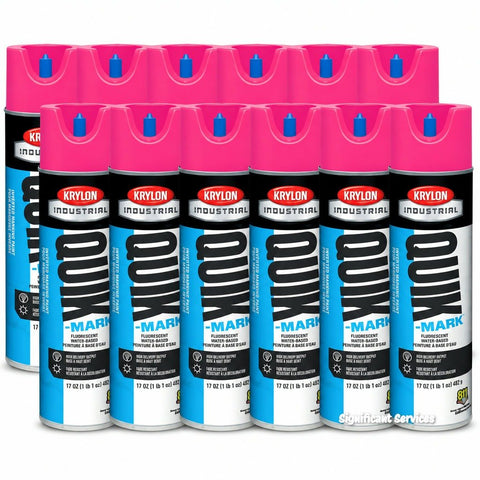 Quik-Mark™ Water-Based Fluorescent Hot Pink Inverted Marking Paint [Set of 12]