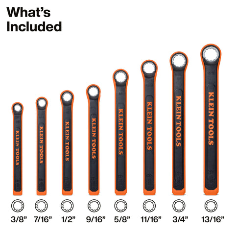 KLEIN TOOLS 47140INS Insulated Box End Wrench Set, 1000V Rated