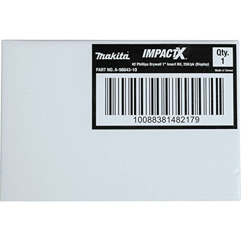 Makita A-98843-10 Impactx 2 Phillips Drywall 1? Insert Bit, 10 x 25 Pack, Display