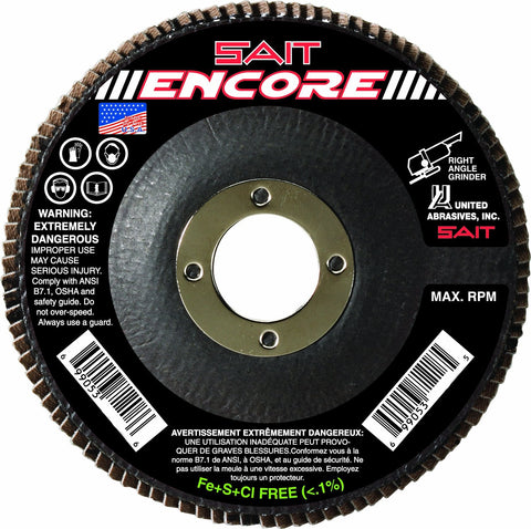 United Abrasives SAIT 71231 Type 27 Encore Flap Disc 5" x 7/8" Z 120X 10PK