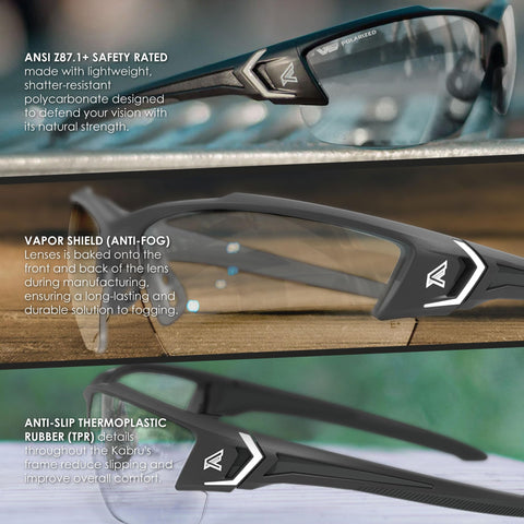 Edge SDK111VS-G2 Wrap-Around Anti-Fog / Vapor Shield Safety Glasses