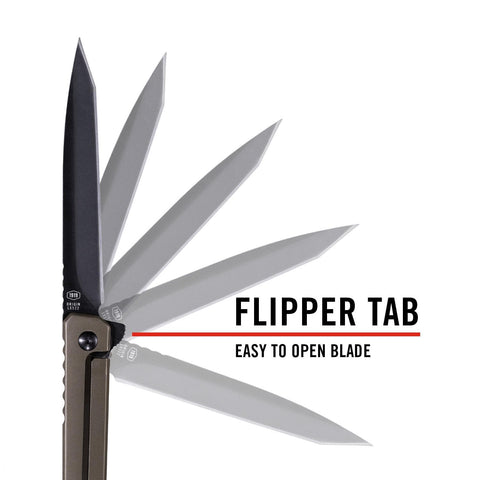 Coast 31143 LX522 Origin Tanto Folding Pocket Knife Stainless Black Blade Brown Handle EDC