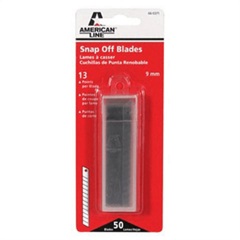 American Line 13-Point 9mm Snap-Off Knife Blades - 50-Pack - High Carbon...