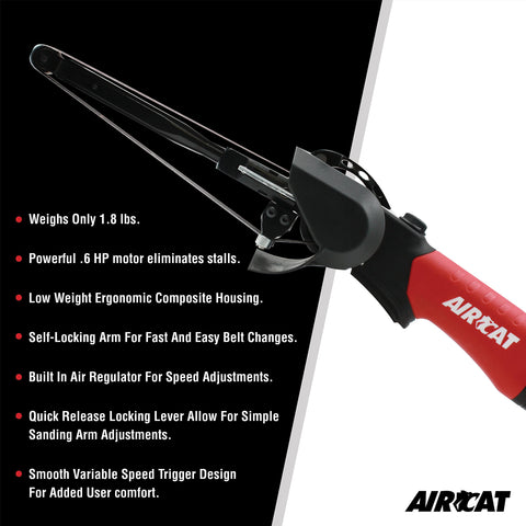 AIRCAT 6325 1/2" x 18" Belt Sander 18,000 RPM, .6 HP Non-Stall Motor