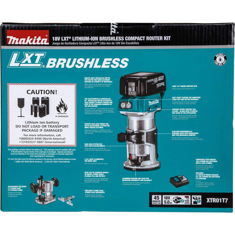 Makita XTR01T7 18V LXT Lithium-Ion Brushless Cordless Compact Router Kit