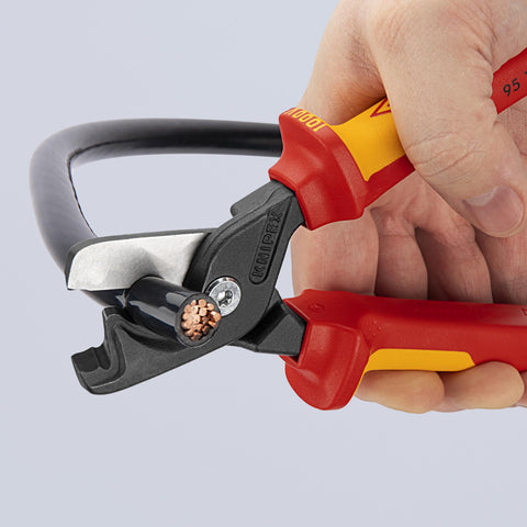 KNIPEX 95 18 225 US StepCut XL Cable Shears 1000V Insulated Electrician Tool