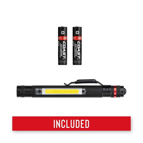COAST® G23 120 Lumen Alkaline Dual Power Magnetic LED Penlight with C.O.B...