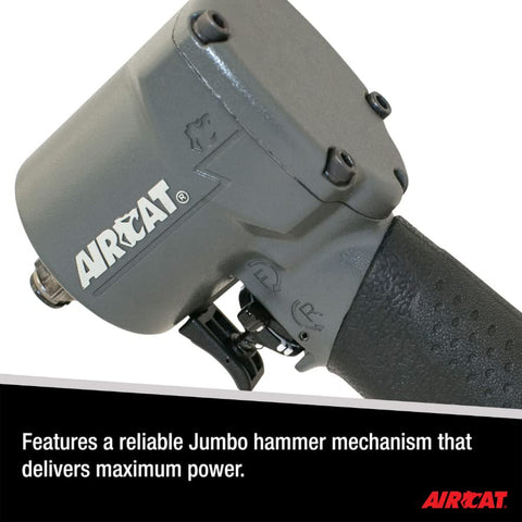 AIRCAT 1057-TH 1/2" Stubby Impact Wrench, 500 ft-lb Max Torque