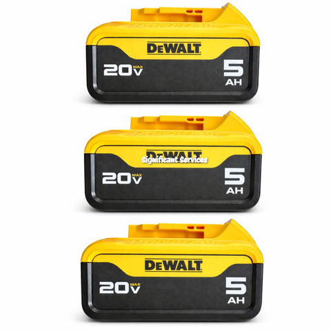3 NEW DeWalt DCB205 20V MAX 5.0 Ah Lithium Ion 5 Amp Battery Pack W Fuel Gauge