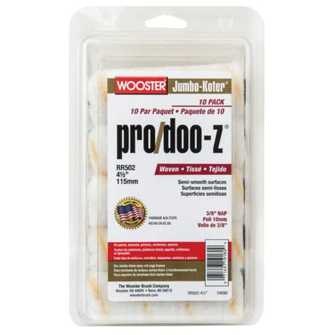 Wooster Brush RR502 4.5 inch Jumbo-Koter Pro/Doo-Z 3/8 inch Nap 10 Pack